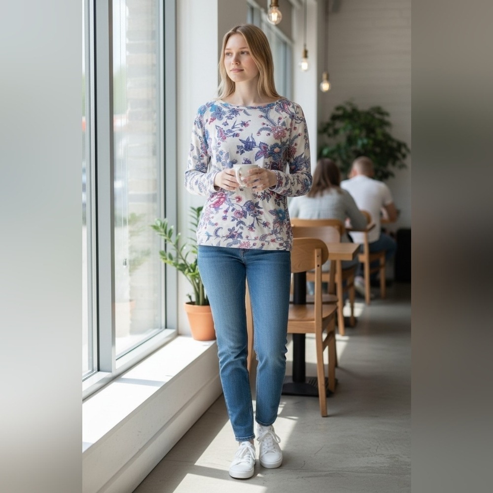 Loft Women's Size Large Floral Blouse House Fashion